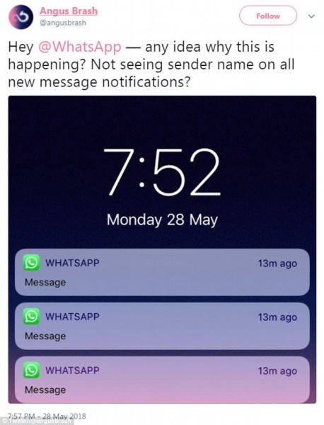 Пользователи WhatsApp пожаловались на «надоедливую» ошибку