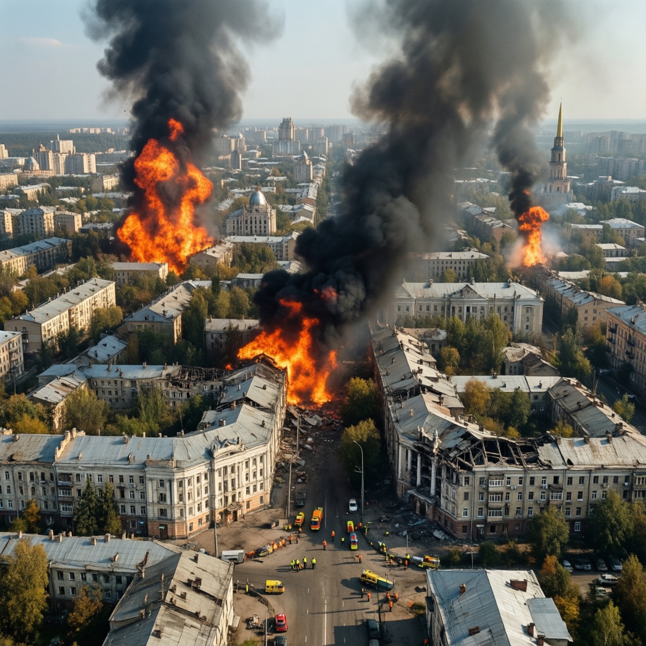 Утром российские войска атаковали областной центр: есть попадания и пожары
